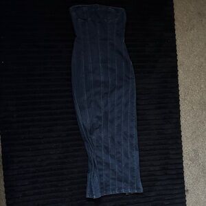 AKIRA Dark Blue Strapless Maxi Dress